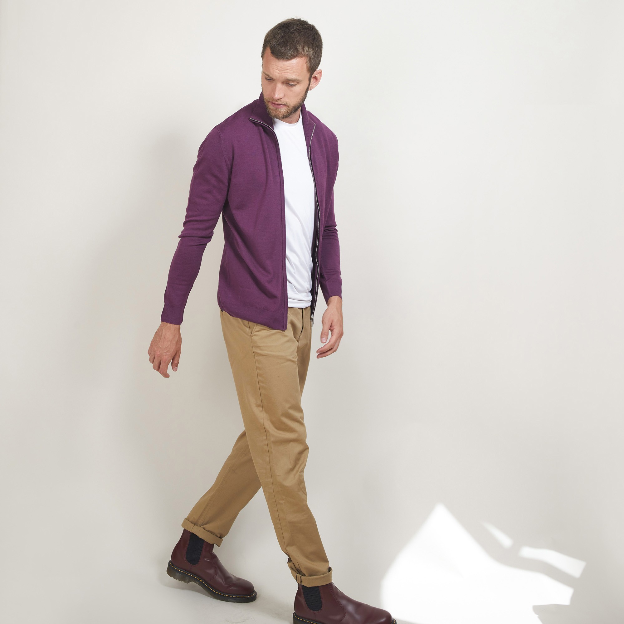 Zipped wool cardigan - Bastian