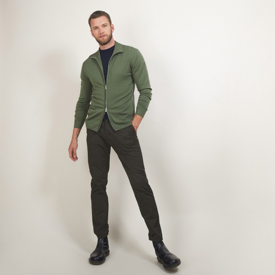 Zipped wool cardigan - Estian