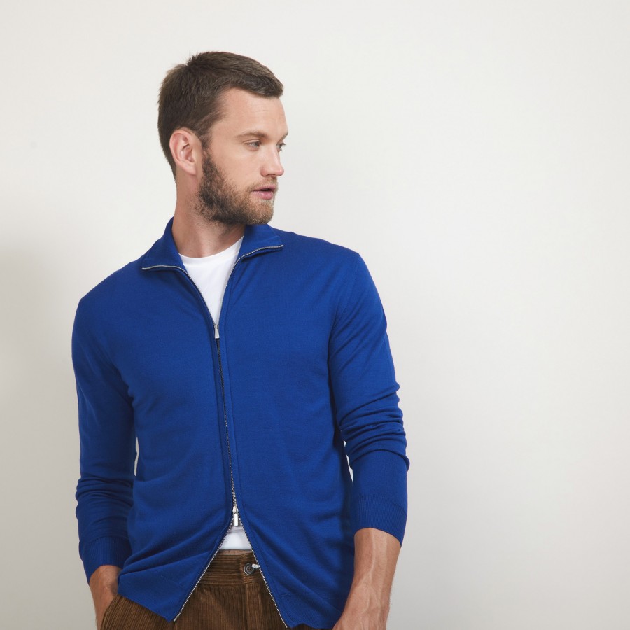 Zipped wool cardigan - Estian