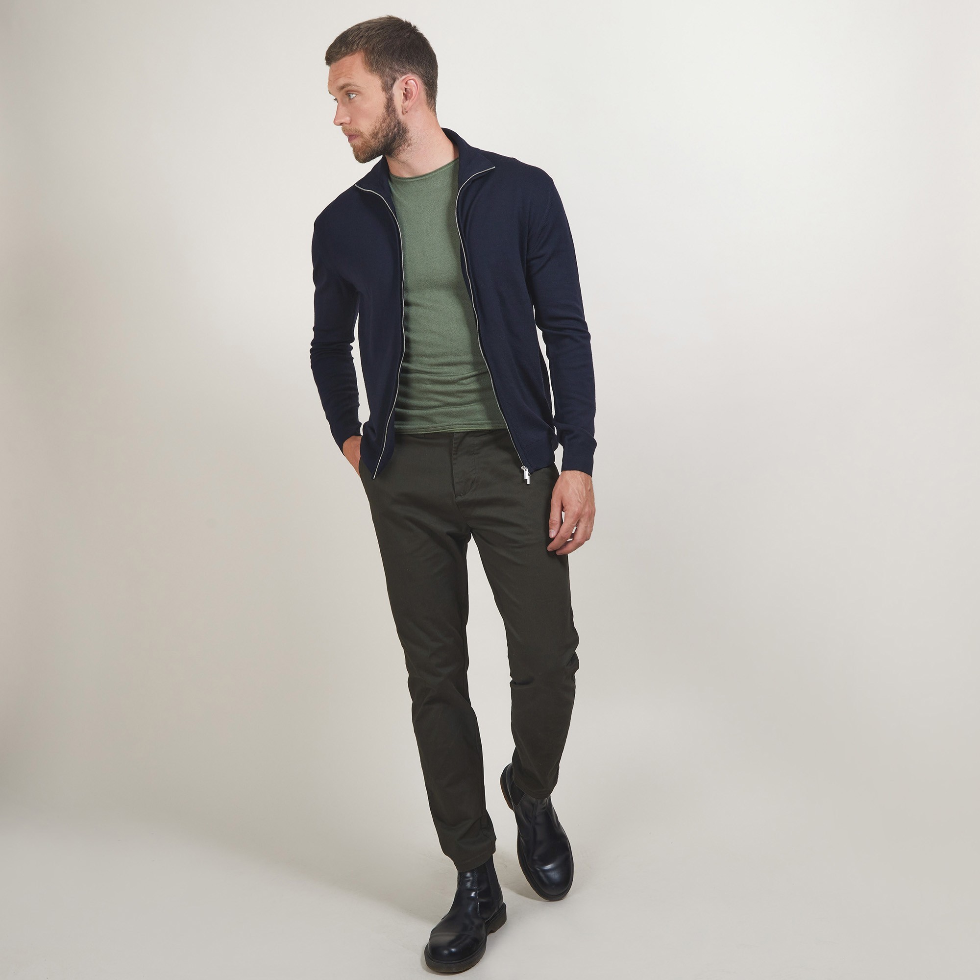 Zipped wool cardigan - Bastian