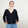 V-neck cardigan in wool and silk - Bilan