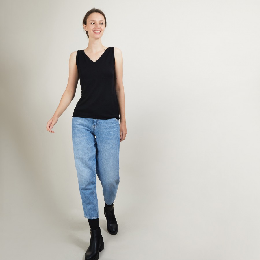 V-neck wool tank top - Blanchette