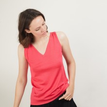 V-neck wool tank top - Blanchette