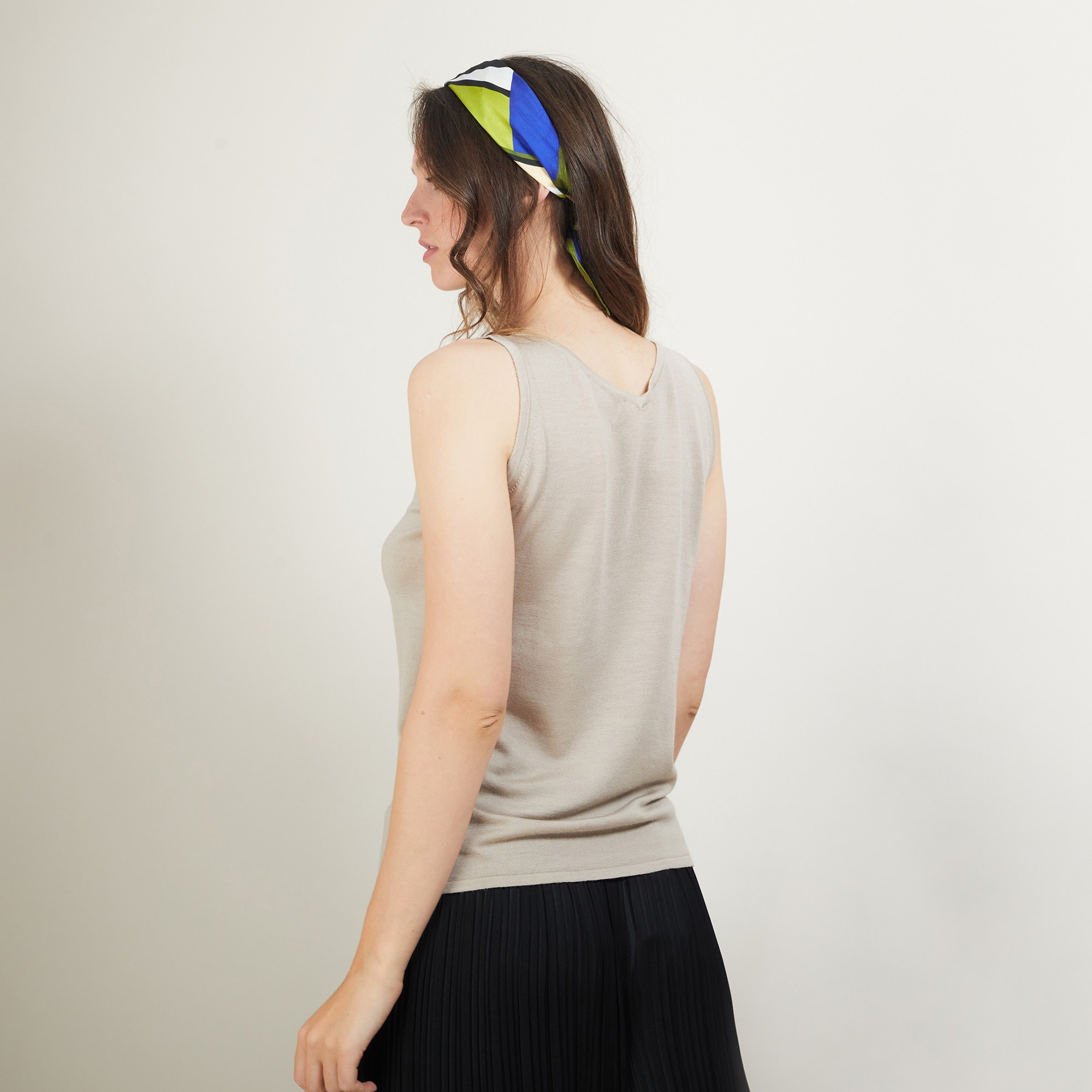 V-neck wool tank top - Blanchette