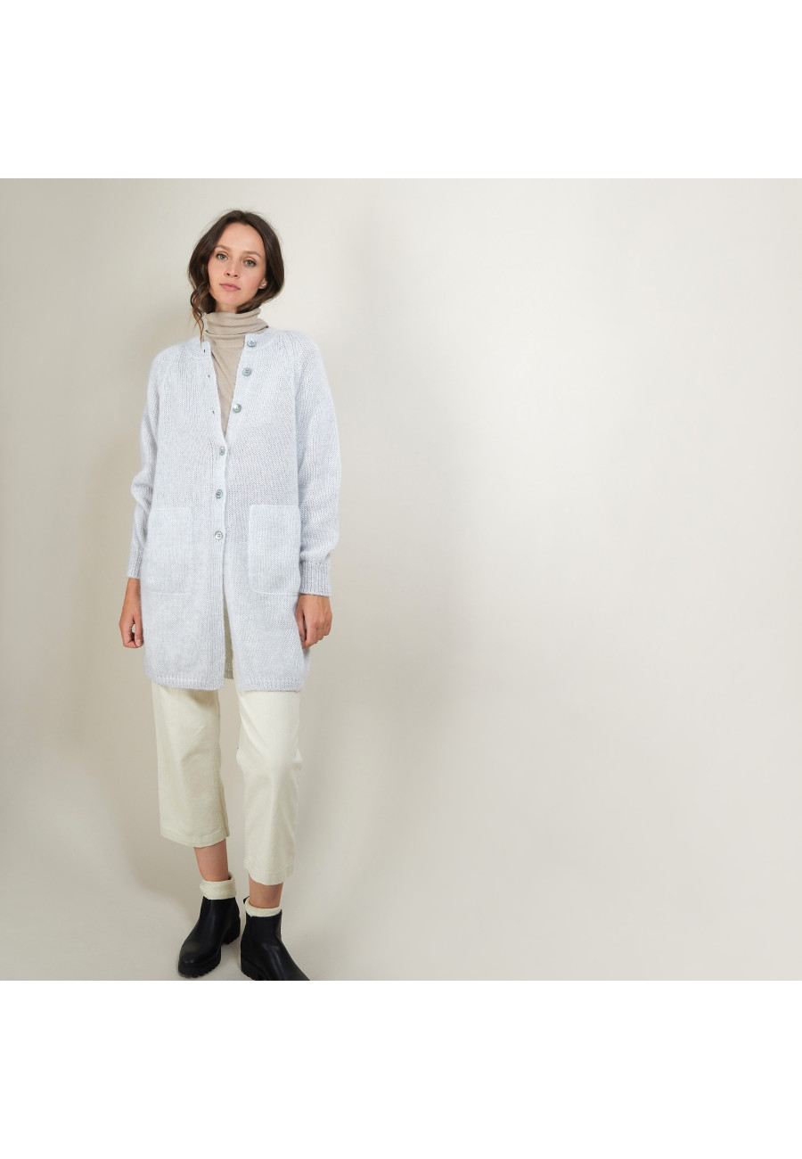 Colete longo de mohair com bolsos - Gaya