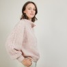 Pull col montant zippé en mohair - Gilda 7084 opale - 24 Rose clair