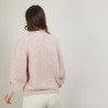 Pull col montant zippé en mohair - Gilda 7084 opale - 24 Rose clair