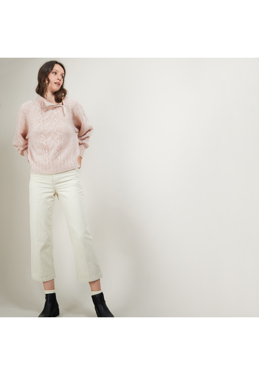 Suéter Mohair com zíper e gola alta - Gilda