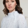 Pull col montant zippé en mohair - Gilda 7013 vapeur - 11 Gris clair