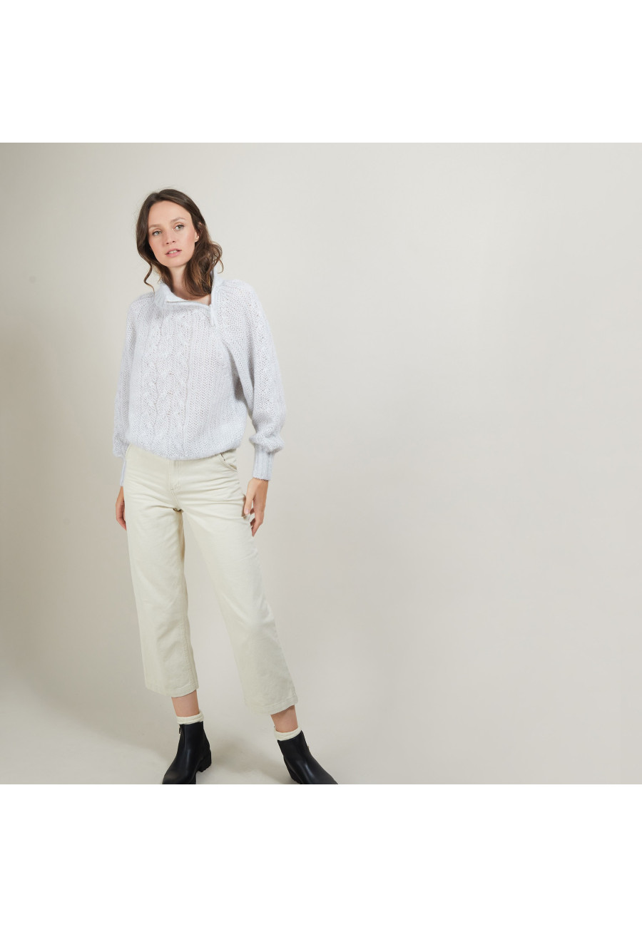 Suéter Mohair com zíper e gola alta - Gilda