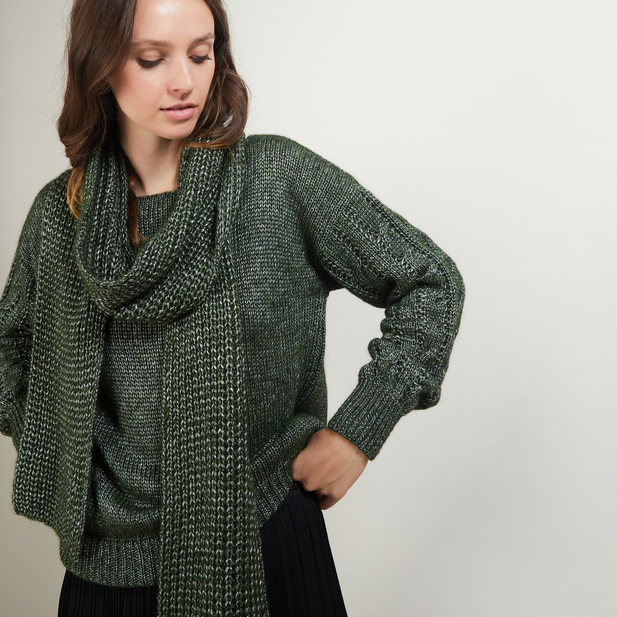 Viscose and baby alpaca scarf - Genu