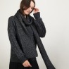 Echarpe en viscose et baby alpaga - Genu 7010 noir - 01 Noir