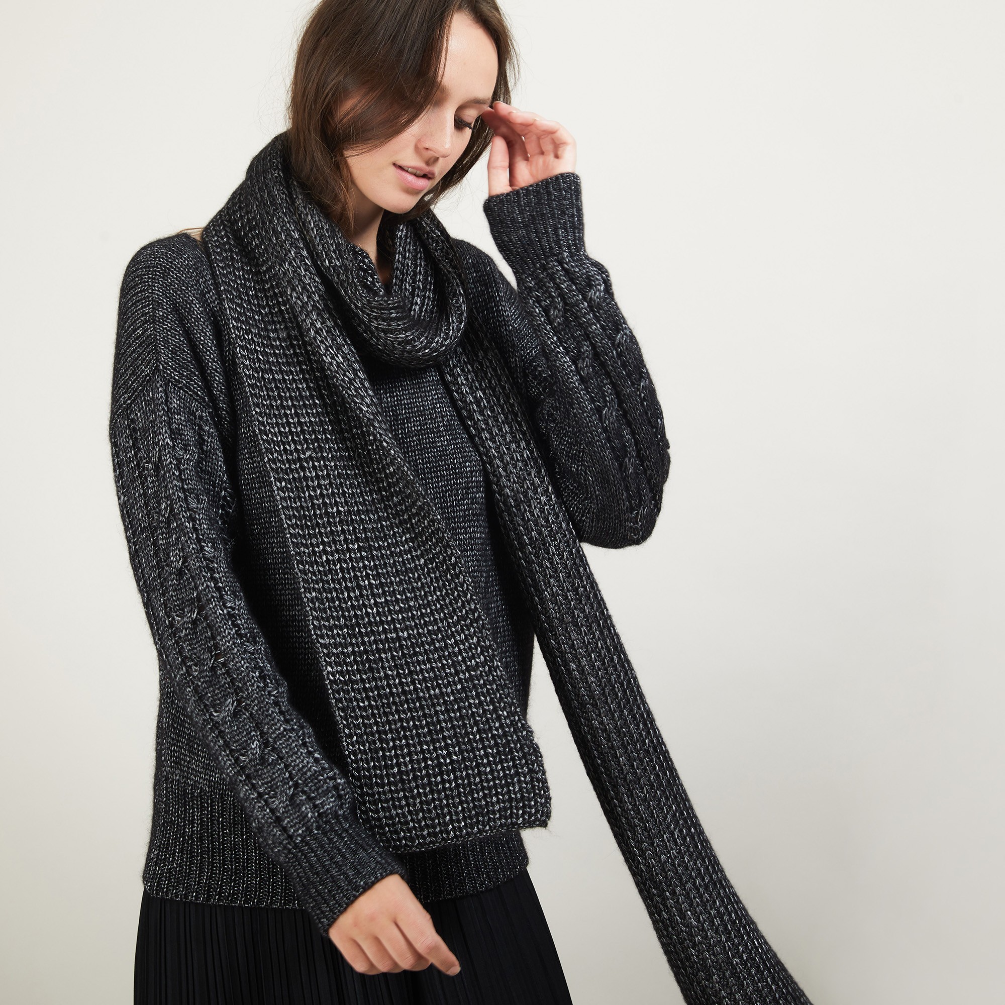 Viscose and baby alpaca scarf - Genu