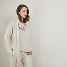 Echarpe en viscose et baby alpaga - Genu 7001 dune - 12 Beige clair