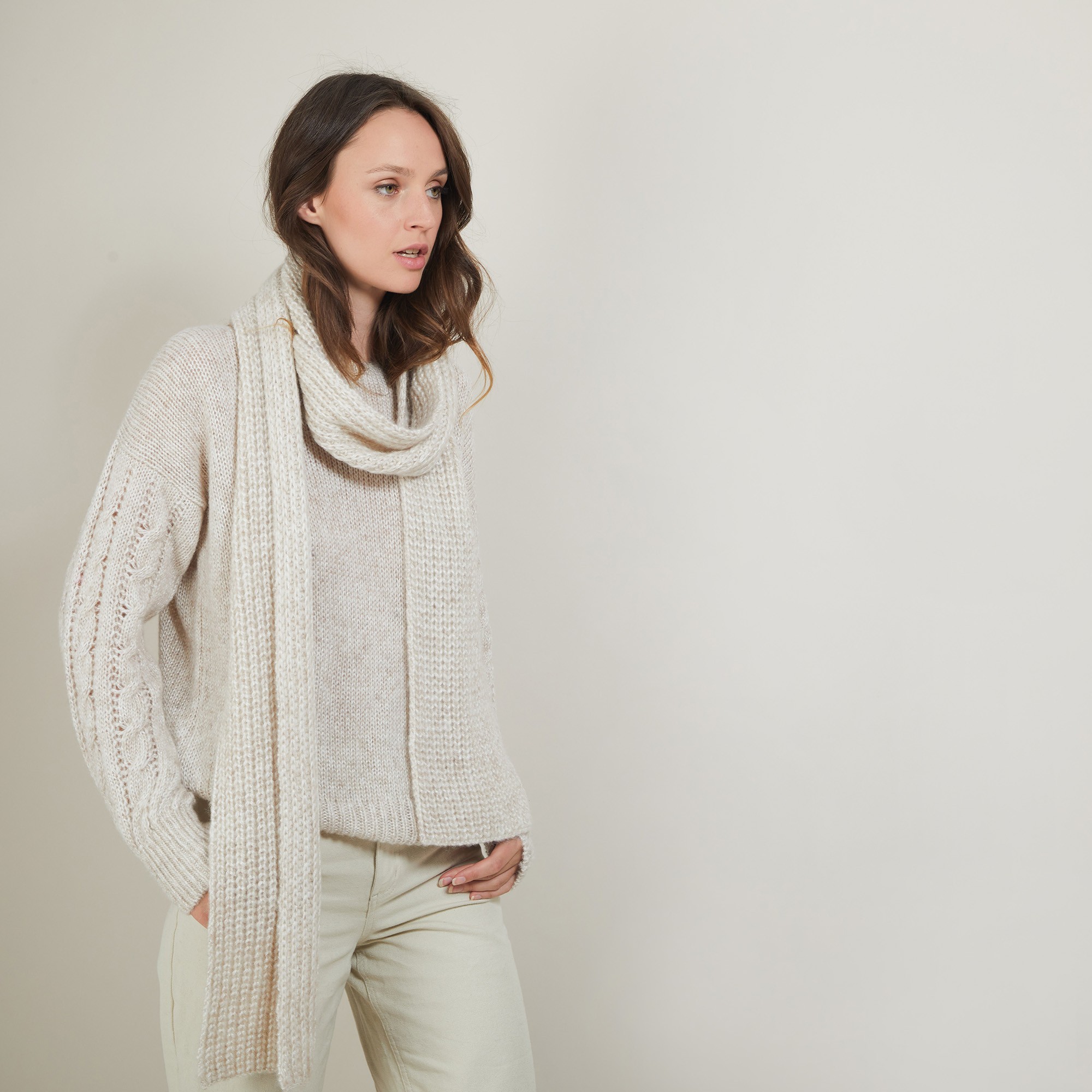 Viscose and baby alpaca scarf - Genu