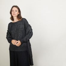 Echarpe avec poches en viscose et baby alpaga - Giva 7010 noir - 01 Noir