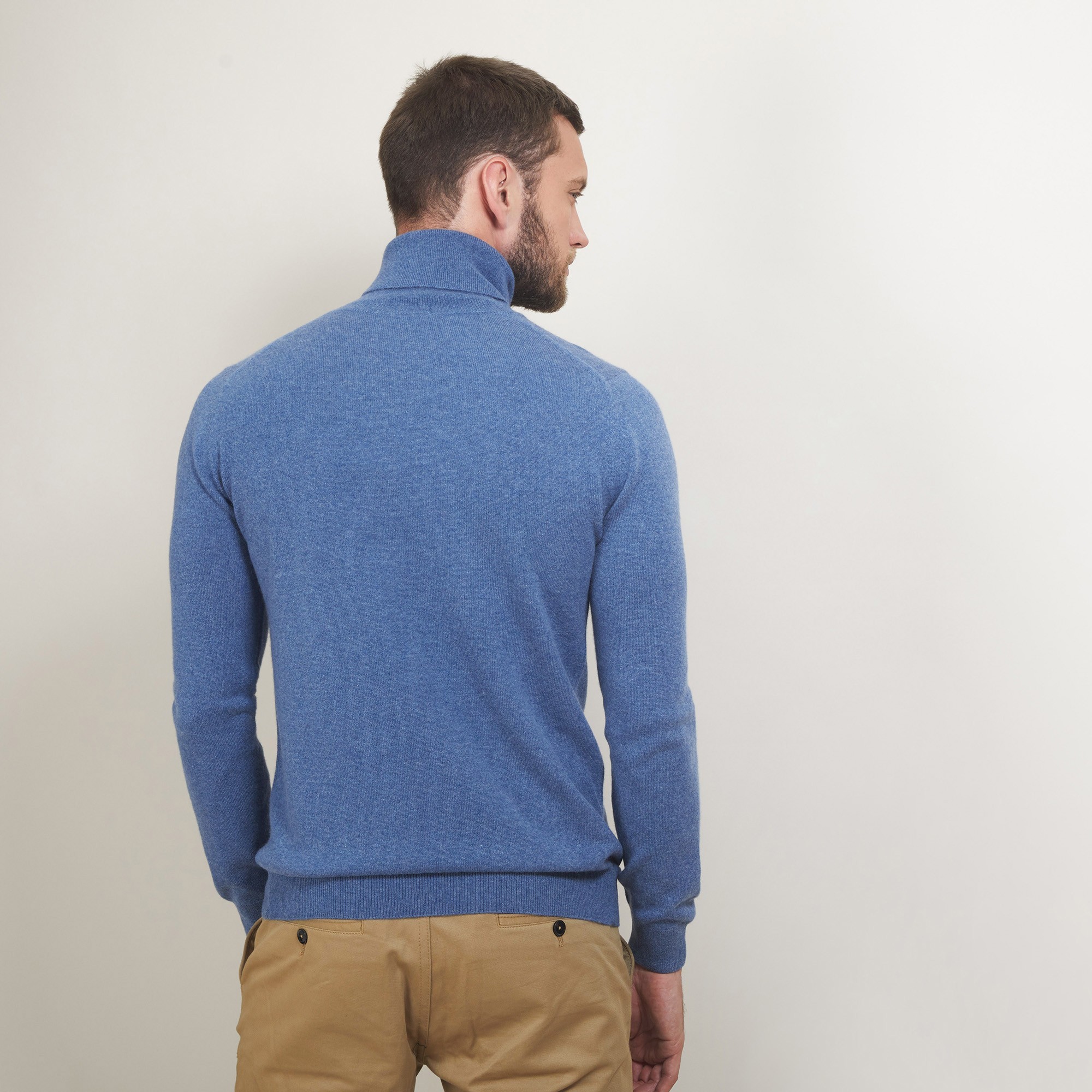 Pull col roulé en cachemire - Bruno 7041 baltique - 06 Bleu moyen