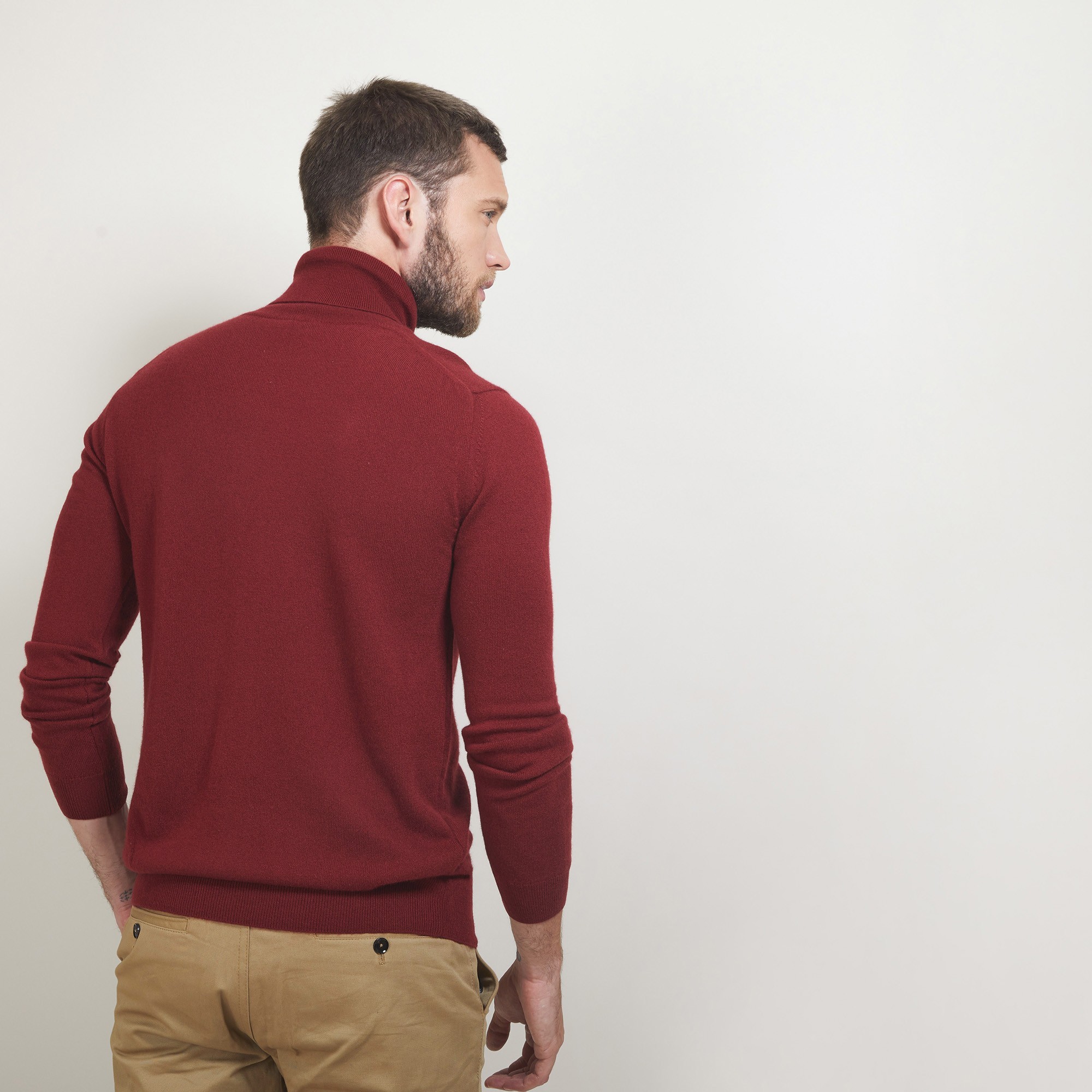Pull col roulé en cachemire - Bruno 7082 grenat - 51 Bordeaux