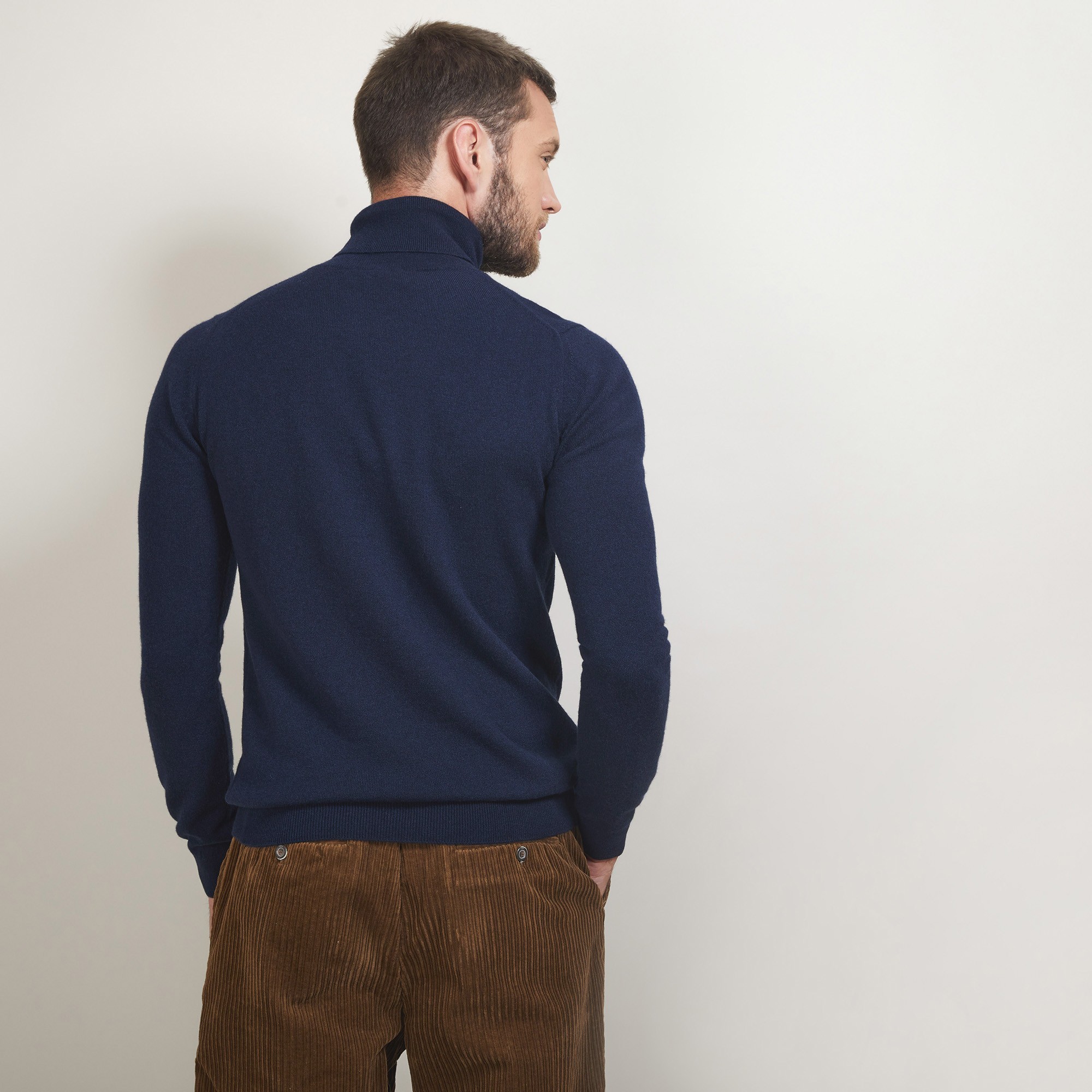 Pull col roulé en cachemire - Bruno 7040 marine - 05 Bleu marine