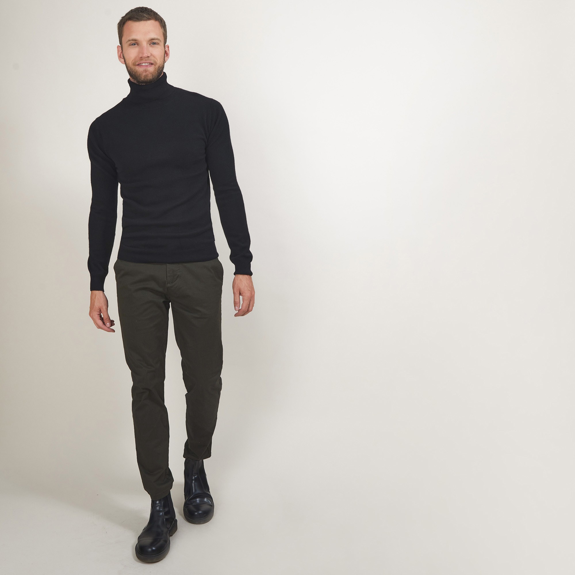 Pull col roulé en cachemire - Bruno 7010 noir - 01 Noir