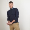 Pull col rond en coton cachemire - Burton 7040 marine - 05 Bleu marine