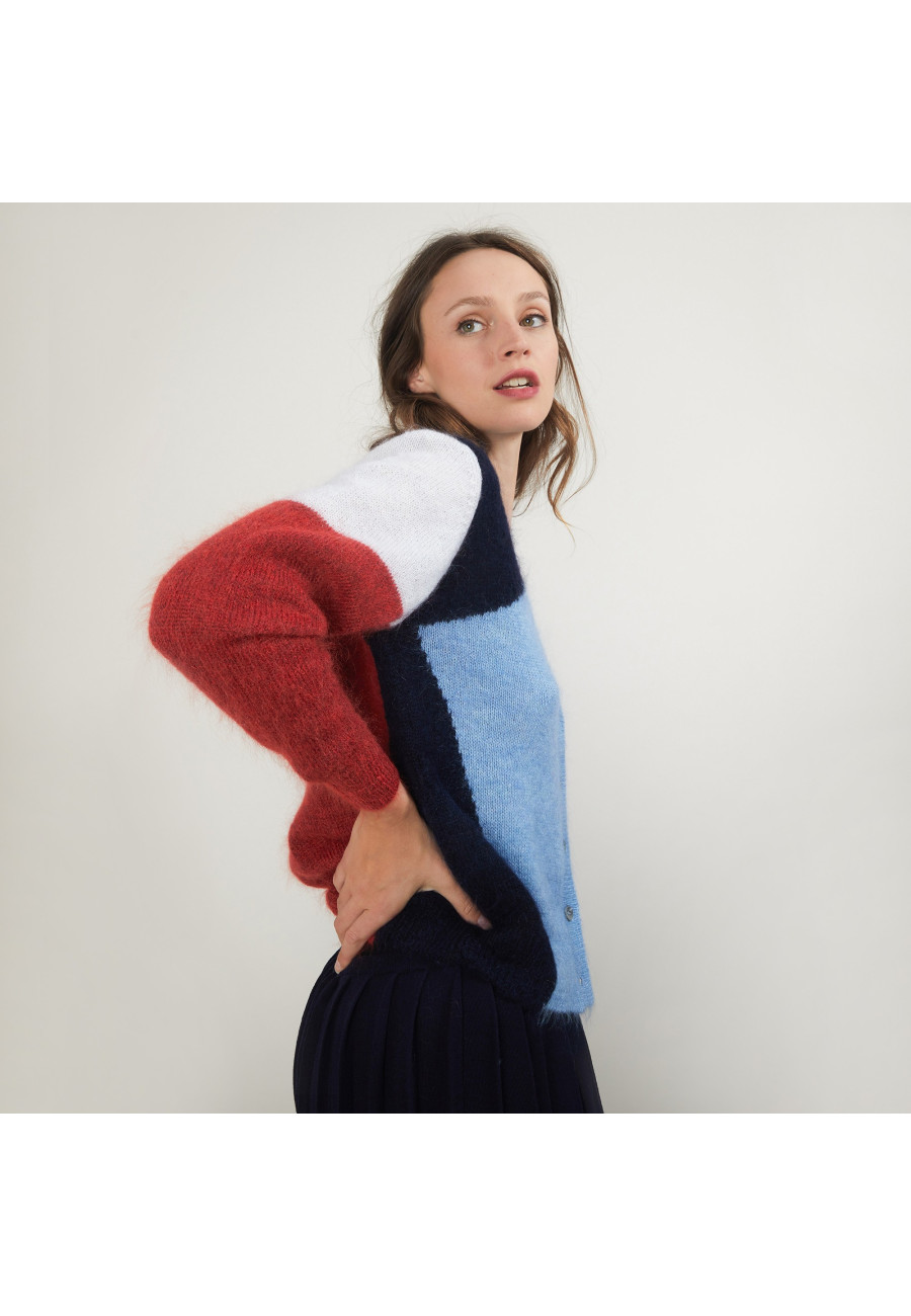 V-neck mohair cardigan - Floria