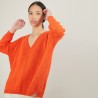 V-neck loose-fitting jumper in wool and silk - Baba