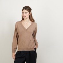Cashmere V-neck sweater with slits - Barnabe