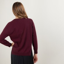 Cashmere V-neck sweater with slits - Barnabe