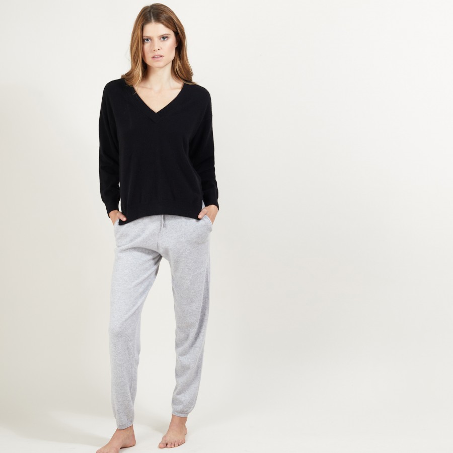 Cashmere V-neck sweater with slits - Barnabe