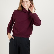 Pull emmanchures marteau en cachemire - Beverly 7085 damas- 18 Violet foncé