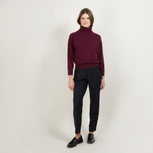 Pull emmanchures marteau en cachemire - Beverly 7085 damas- 18 Violet foncé