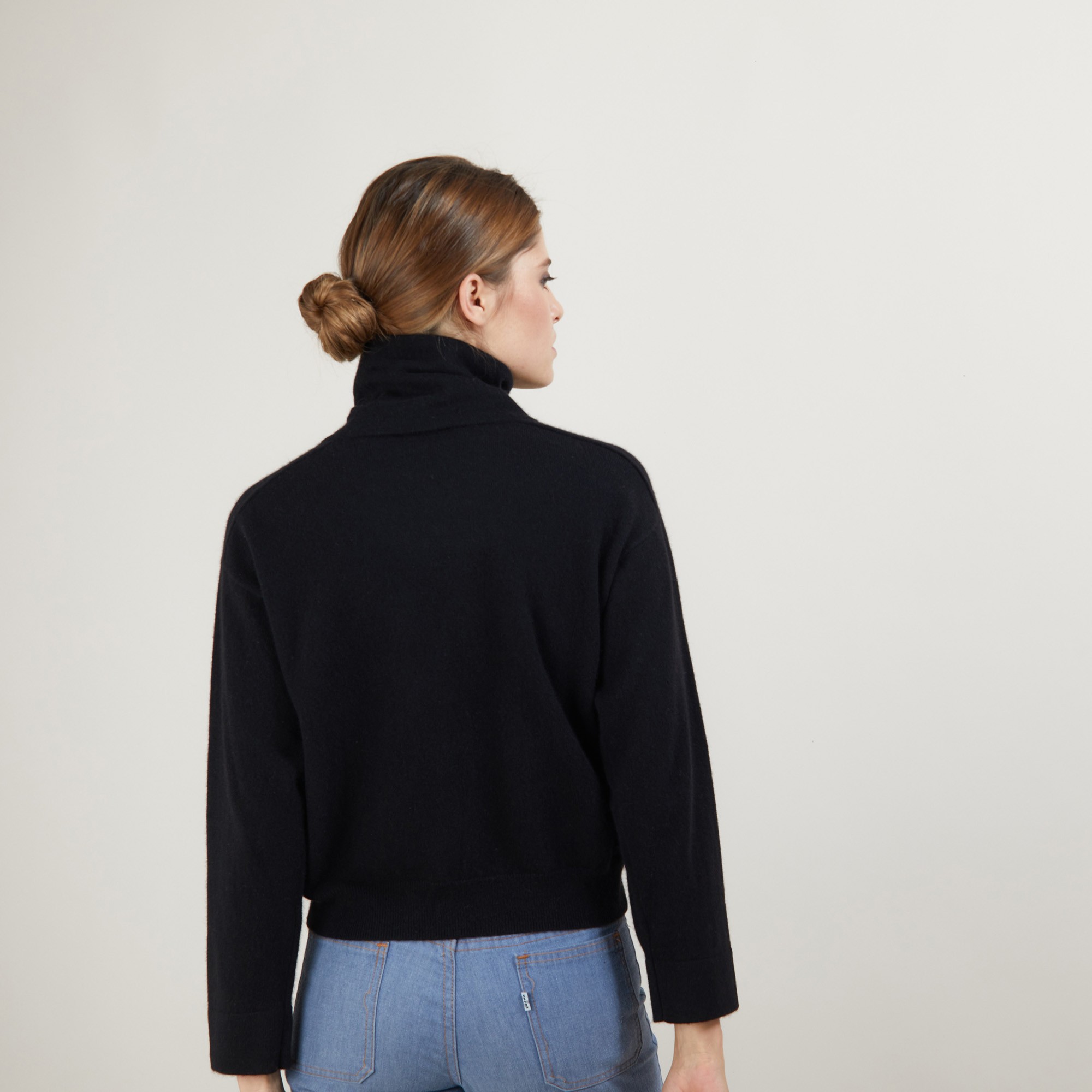 Pull emmanchures marteau en cachemire - Beverly 7010 noir - 01 Noir