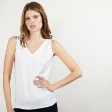 V-neck wool tank top - Blanchette