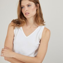 V-neck wool tank top - Blanchette