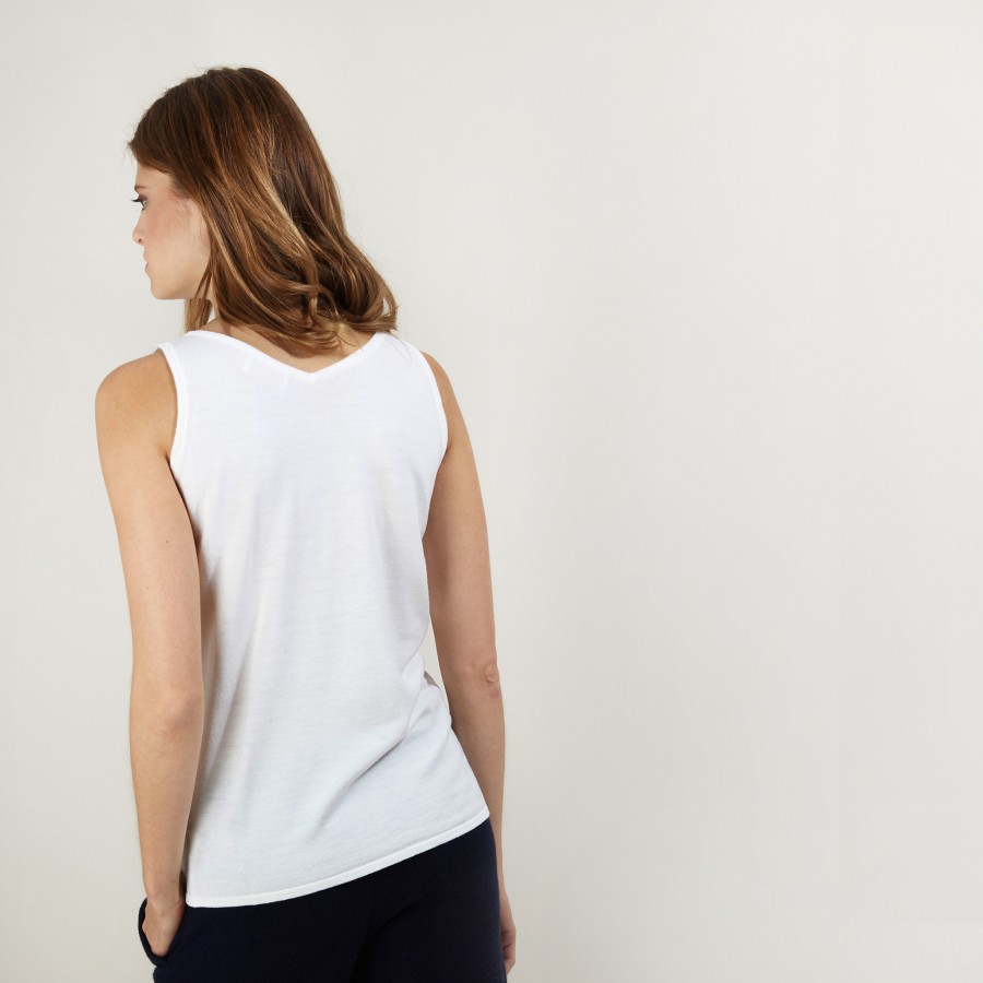 V-neck wool tank top - Blanchette