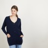Long cardigan à poches en cachemire - Blush 7040 marine - 05 Bleu marine