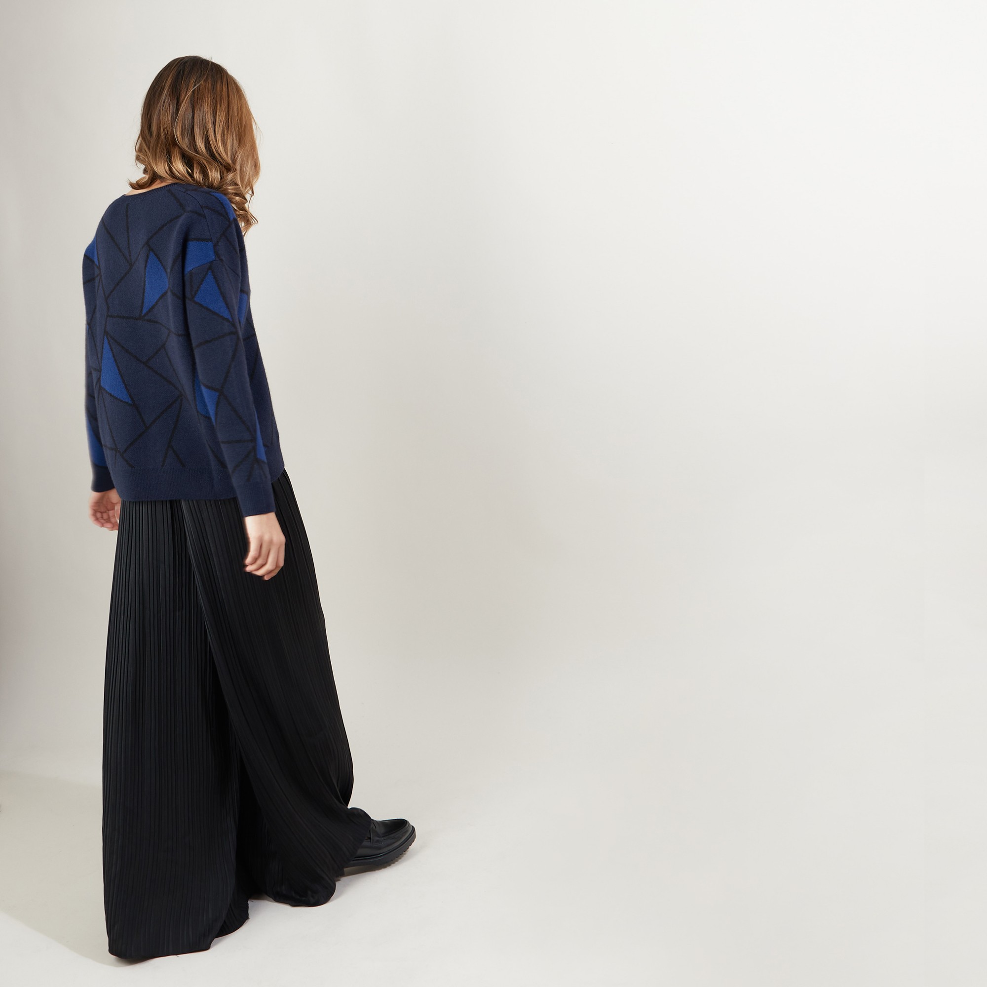 Pull à motifs géométriques en cachemire - Felix - 7103 dune/vapeur/arome - 13 Beige moyen