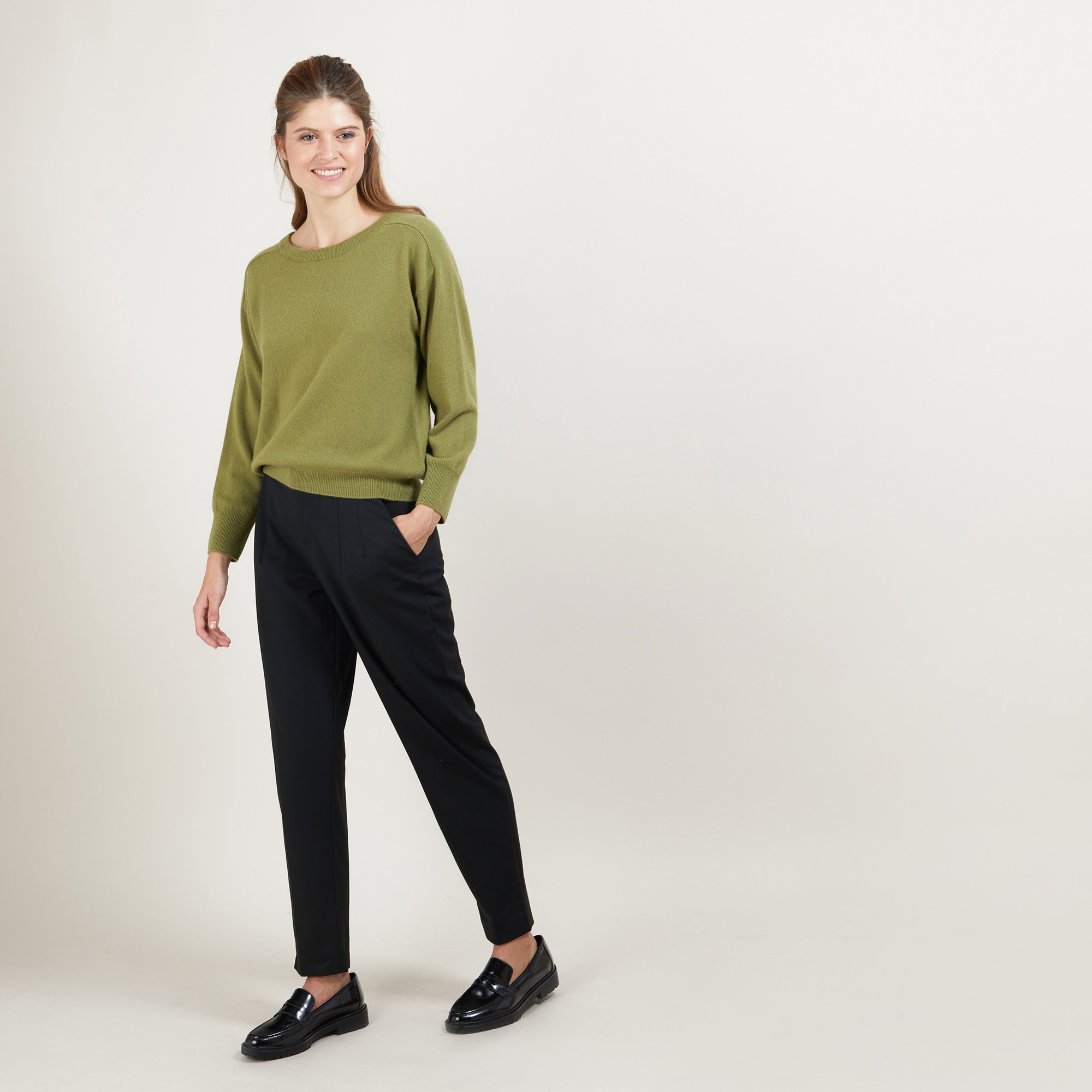 Pull col rond emmanchures marteau en cachemire - Bree 