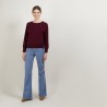Cashmere round neck sweater with hammer armholes - Bree