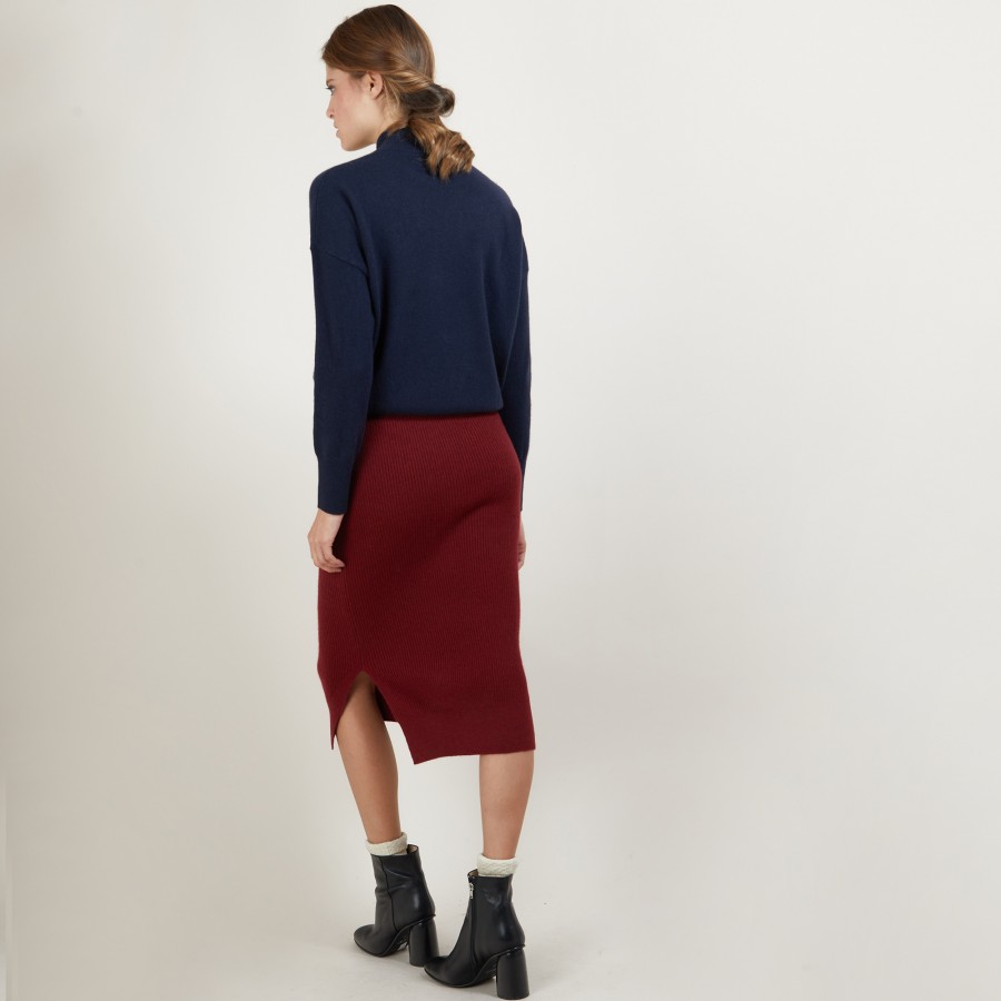 Cashmere slit straight skirt - Grenade