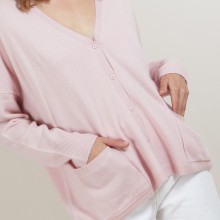 Cardigan en cachemire - Brune 7084 opale - 24 Rose clair