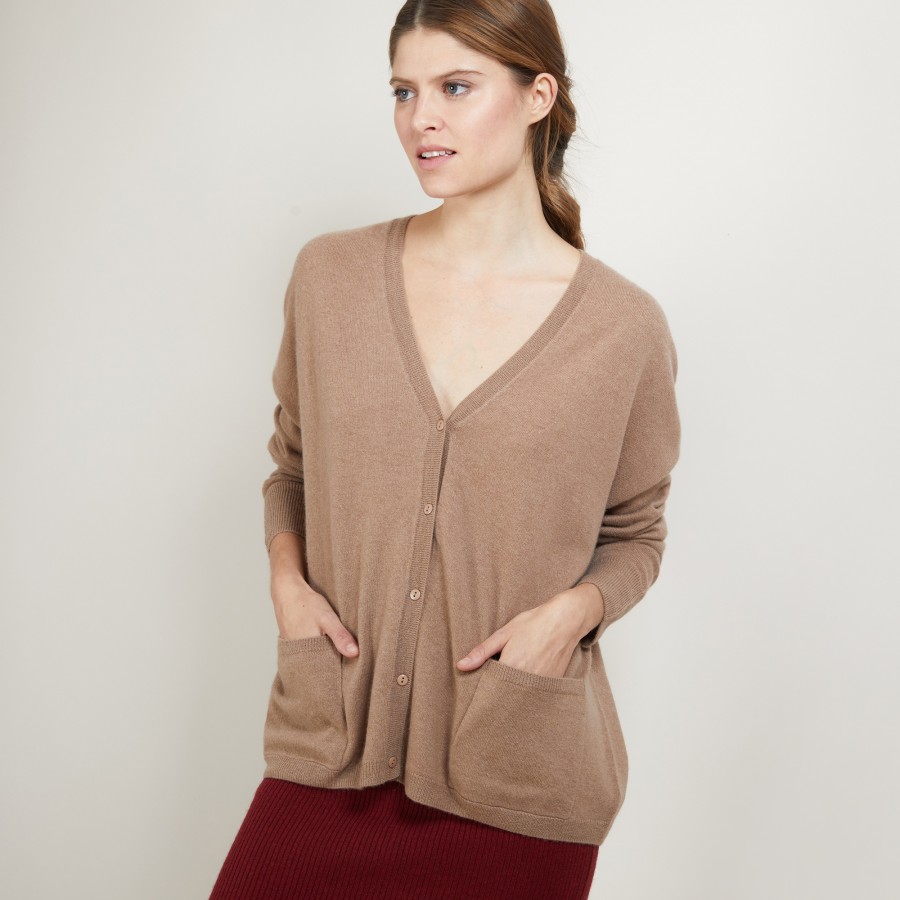 Cardigan de cashmere com decote em V - Brunne