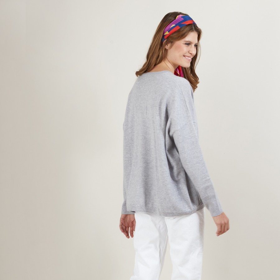 Cardigan de cashmere com decote em V - Brunne