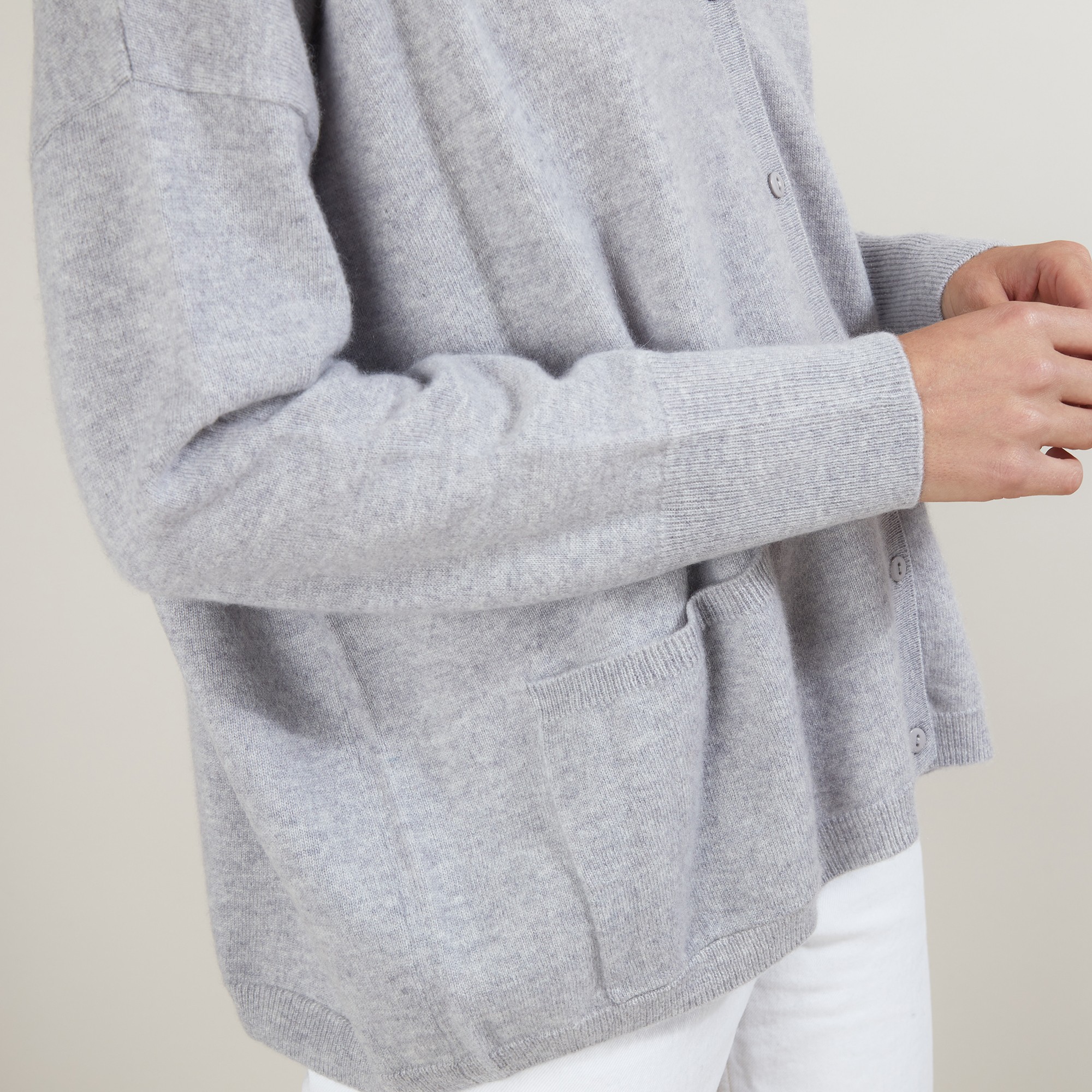 Cardigan en cachemire - Brune 7013 vapeur - 09 Gris moyen