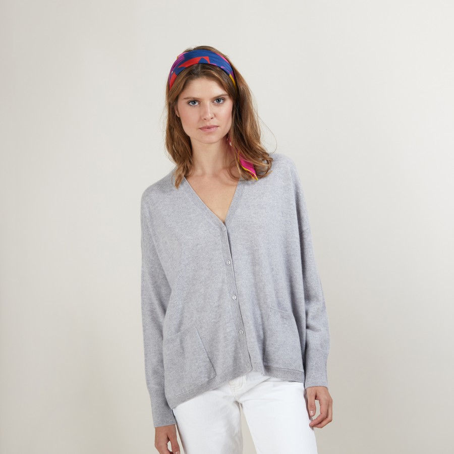 Cardigan de cashmere com decote em V - Brunne
