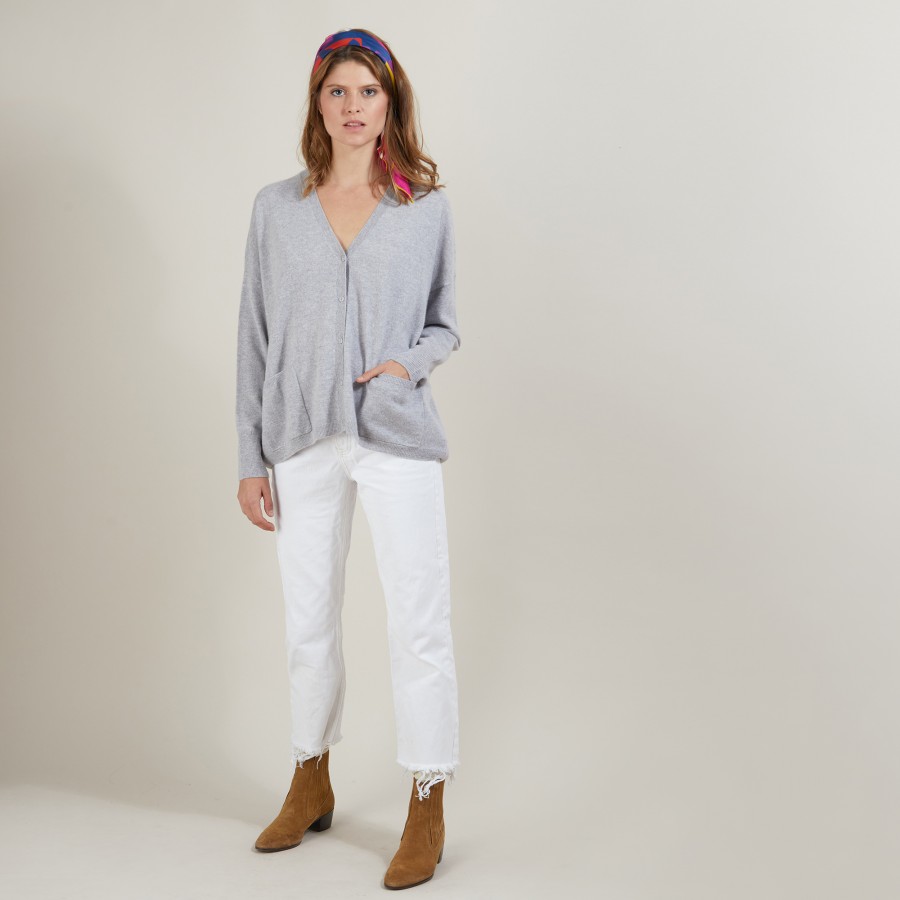 Cardigan de cashmere com decote em V - Brunne