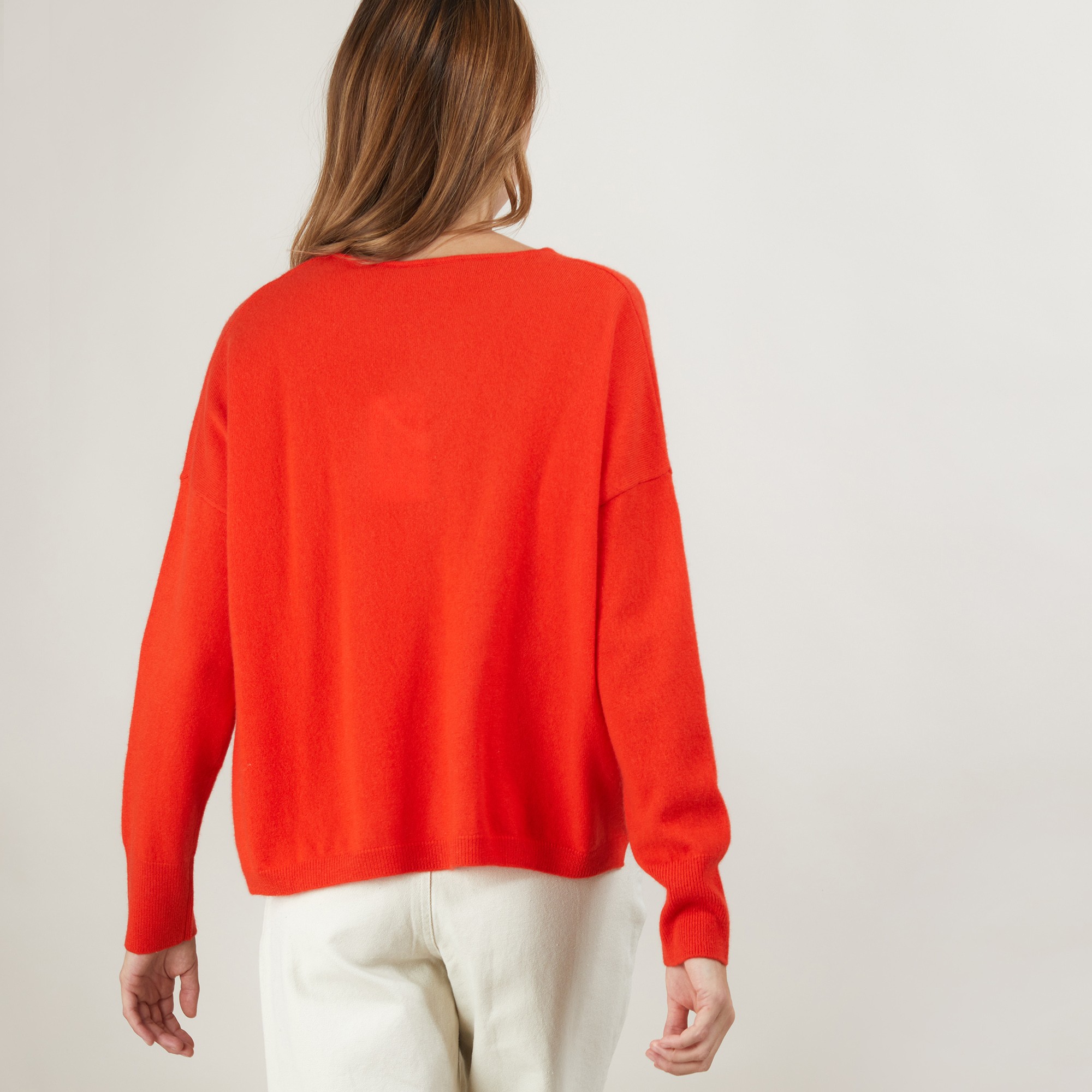 Short cashmere V-neck sweater - Balba