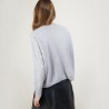 Pull court col V en cachemire - Balba 7013 vapeur - 09 Gris moyen