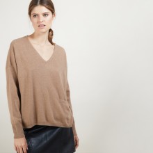 Short cashmere V-neck sweater - Balba